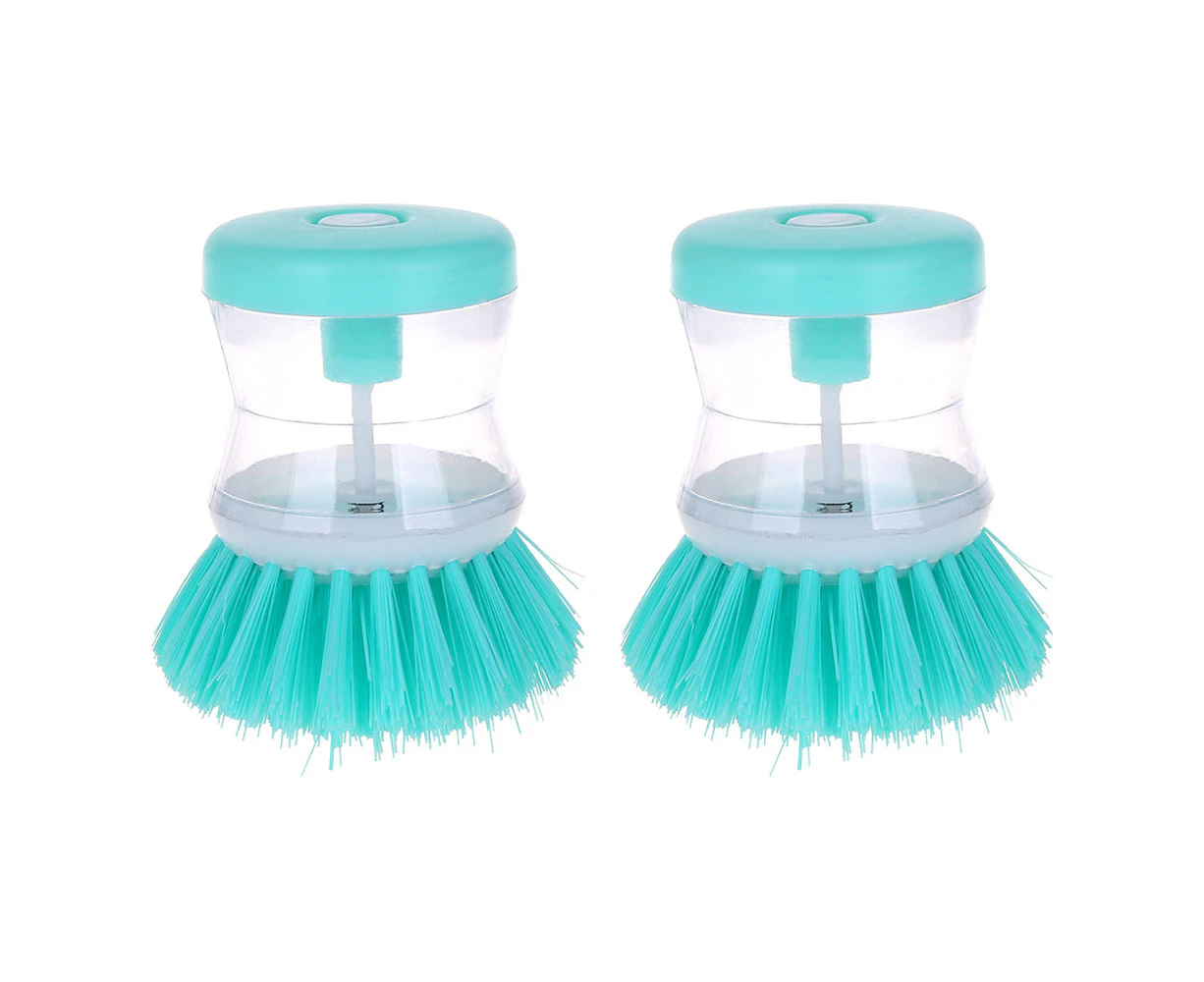 2pcs Dish Brush with Soap Dispenser Soap Dispensing Brush, Kitchen Brush for Dishes Pot Kitchen Sink ScrubbingColorGreen