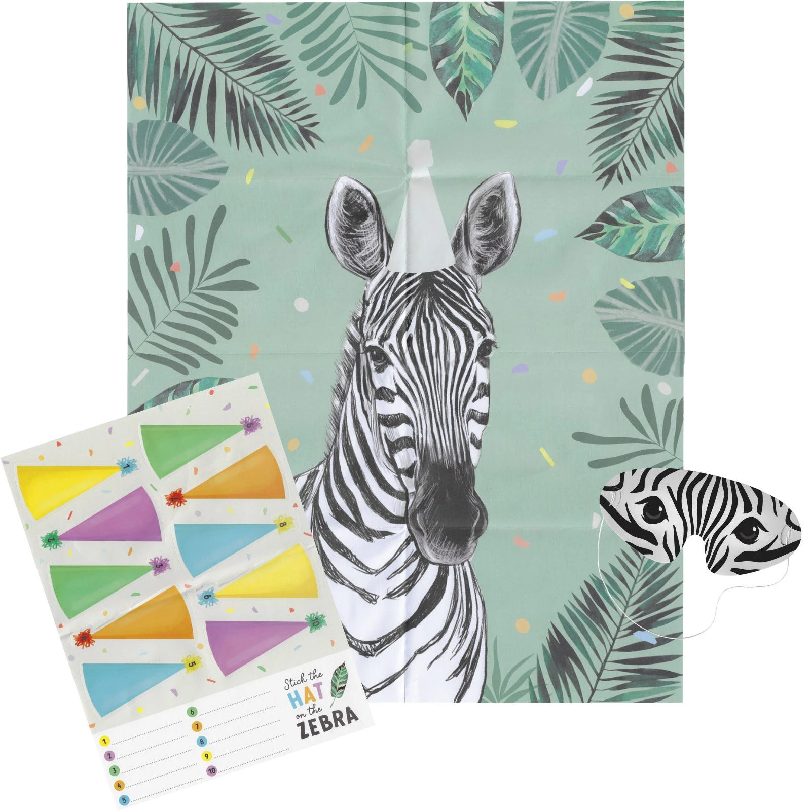 Wild Jungle Party Pin the Party Hat Game