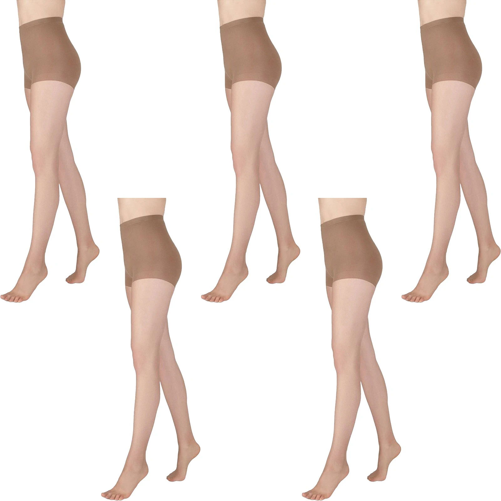 x5 Voodoo Glow Control 8 Denier Bronzed Waist Stockings Tights Pantyhose H30552