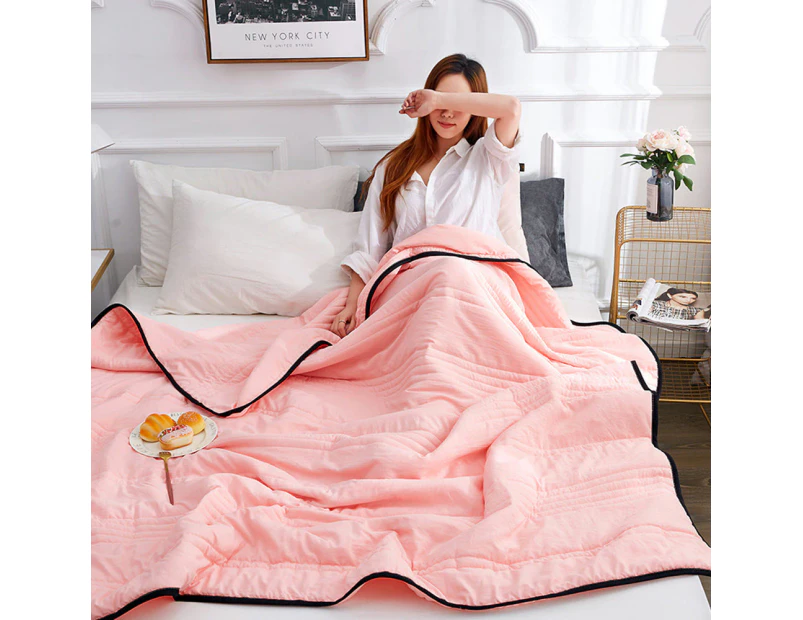 Summer Blankets Air Condition Comfort Lightweight Thin Quilt Pink