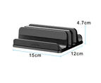 Double-Slot Adjustable Vertical Laptop Stand Designed 2 Slot Aluminum Desktop Holder for Most laptops - Black
