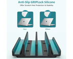 Double-Slot Adjustable Vertical Laptop Stand Designed 2 Slot Aluminum Desktop Holder for Most laptops - Black