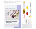 Full Range Of Embroidery Starter Kit, 5Pcs Plastic Embroidery Hoop, 50 Color Embroidery Threads,Cross Stitch Tool Kit
