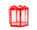 Fish Tank Transparent with Air Vent Clear Goldfish Small Betta Fish Tank for Home Use-Red Square