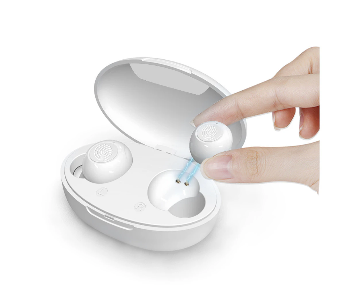 Rechargeable Hearing Aids Sound Amplifier White