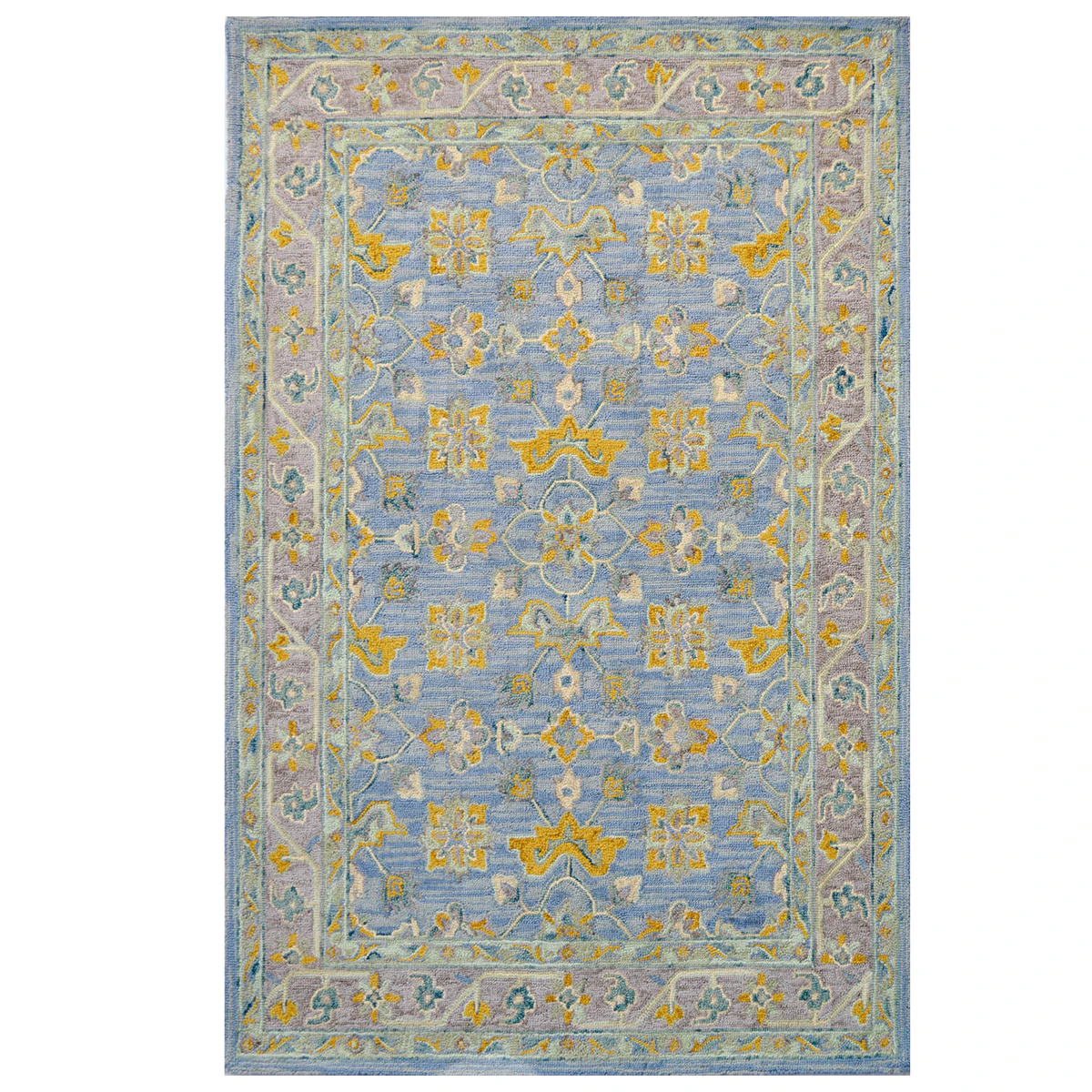 Traditional Handmade Wool Rug-Texas 6341-Light Blue