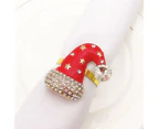 6Pcs/Set Adorable Santa Claus Shape Napkin Ring Beautiful Cute Alloy Napkin Clip for Home-Cap