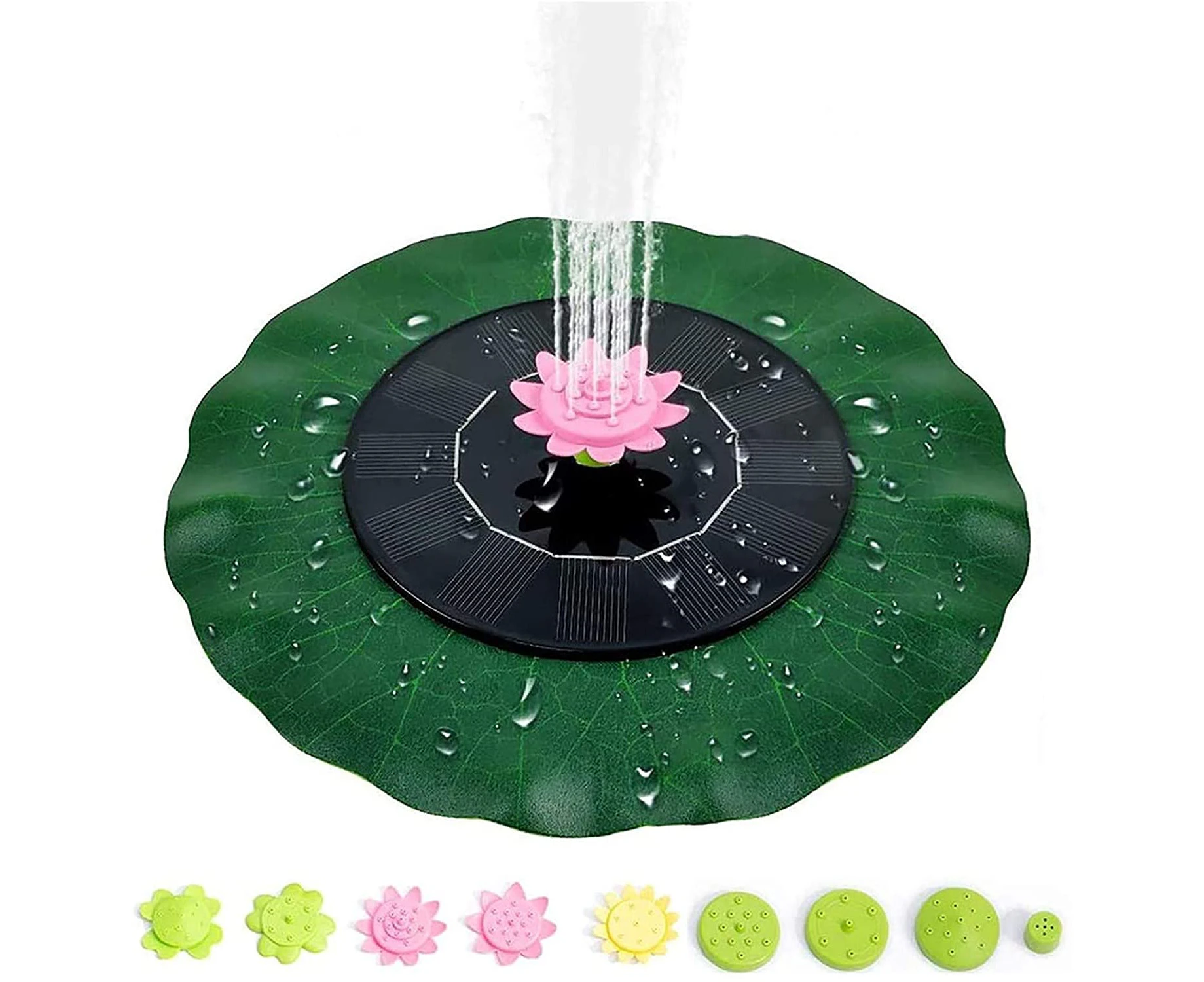 Solar Fountain Water Pump with Lotus Leaf,Classic Pump with 10 Nozzle