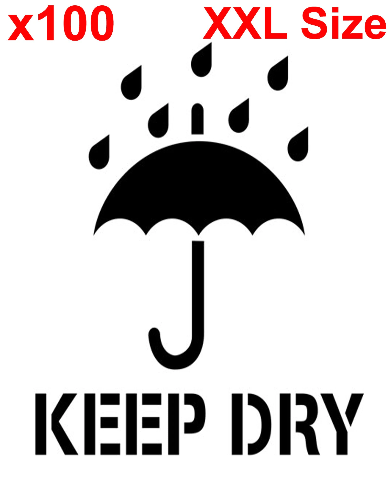 XXL KEEP DRY UMBRELLA label adhesive warning sticky sticker 100x150mm - 100