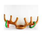 2 Sets of Inflatable Reindeer Antlers Games Inflatable Reindeer Antlers Hat Band Rings, Family Christmas Party Games