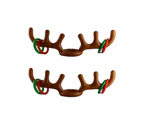 2 Sets of Inflatable Reindeer Antlers Games Inflatable Reindeer Antlers Hat Band Rings, Family Christmas Party Games