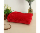 Coral Fleece Blankets Super Soft Shaggy Universal Solid-color Fleece Blankets for Sofa-Red