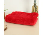 Coral Fleece Blankets Super Soft Shaggy Universal Solid-color Fleece Blankets for Sofa-Red