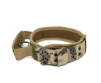 Tactical Dog Collar With Handle - Heavy Duty, Reflective, Padded Training Dog Collar,Five Gears Upgraded Camouflage,M