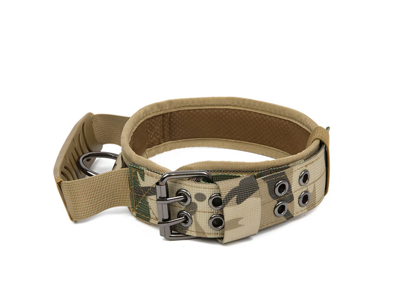 Tactical Dog Collar With Handle - Heavy Duty, Reflective, Padded Training Dog Collar,Five Gears Upgraded Camouflage,M