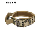 Tactical Dog Collar With Handle - Heavy Duty, Reflective, Padded Training Dog Collar,Five Gears Upgraded Camouflage,M