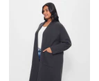 Target Plus Size Longline Shawl Cardigan - Grey