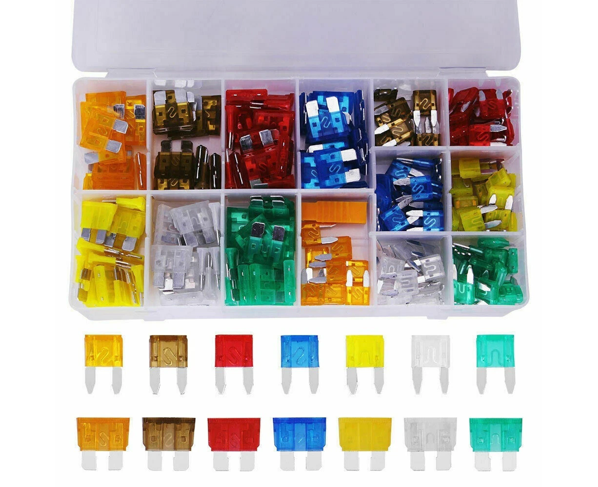 220pcs Assorted Mini Fuse Blade Fuses Set Auto Car Truck Assortment Kits ATM APM