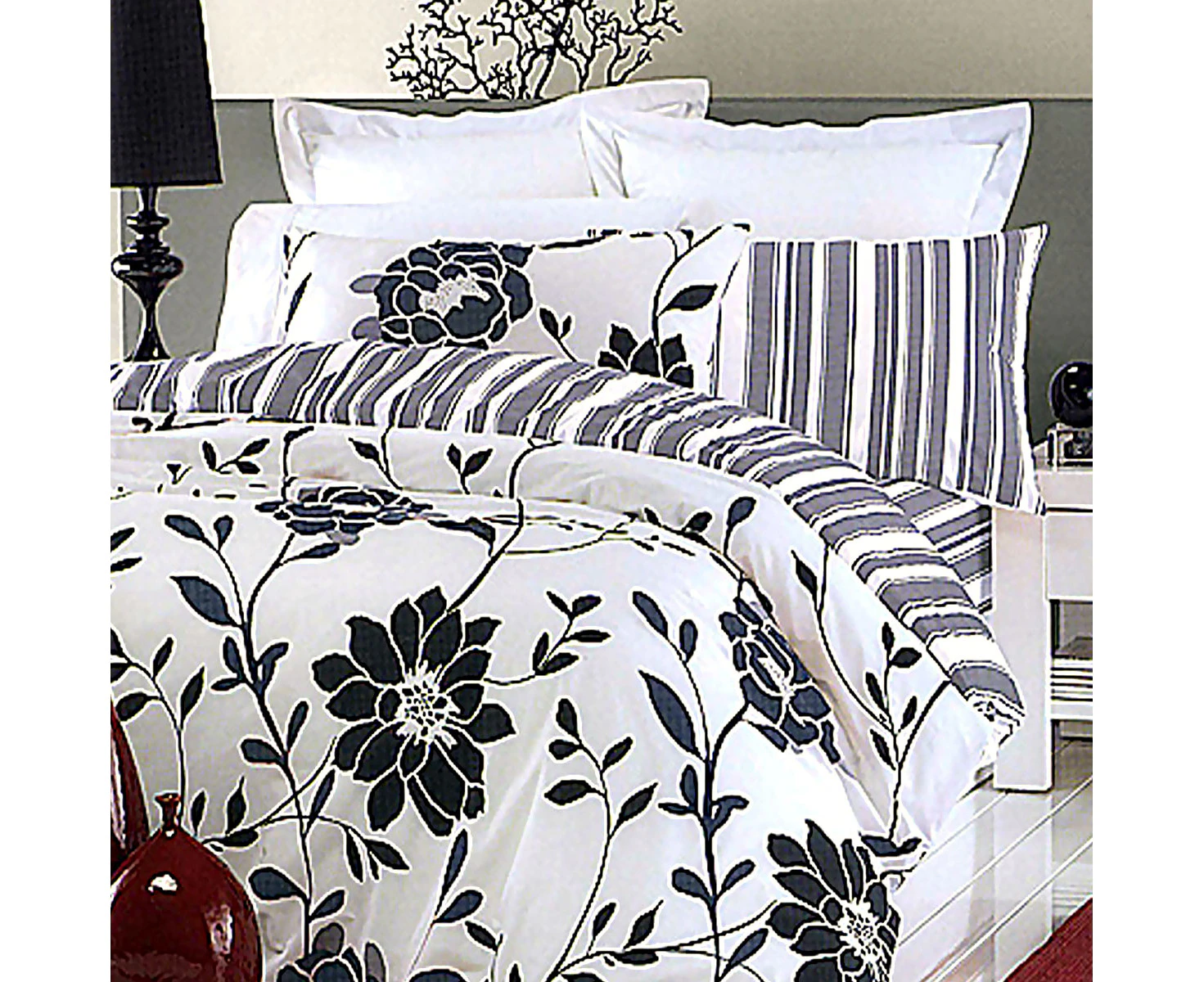 Belmondo Monique Reversible Quilt Cover Set + Fitted Sheet King