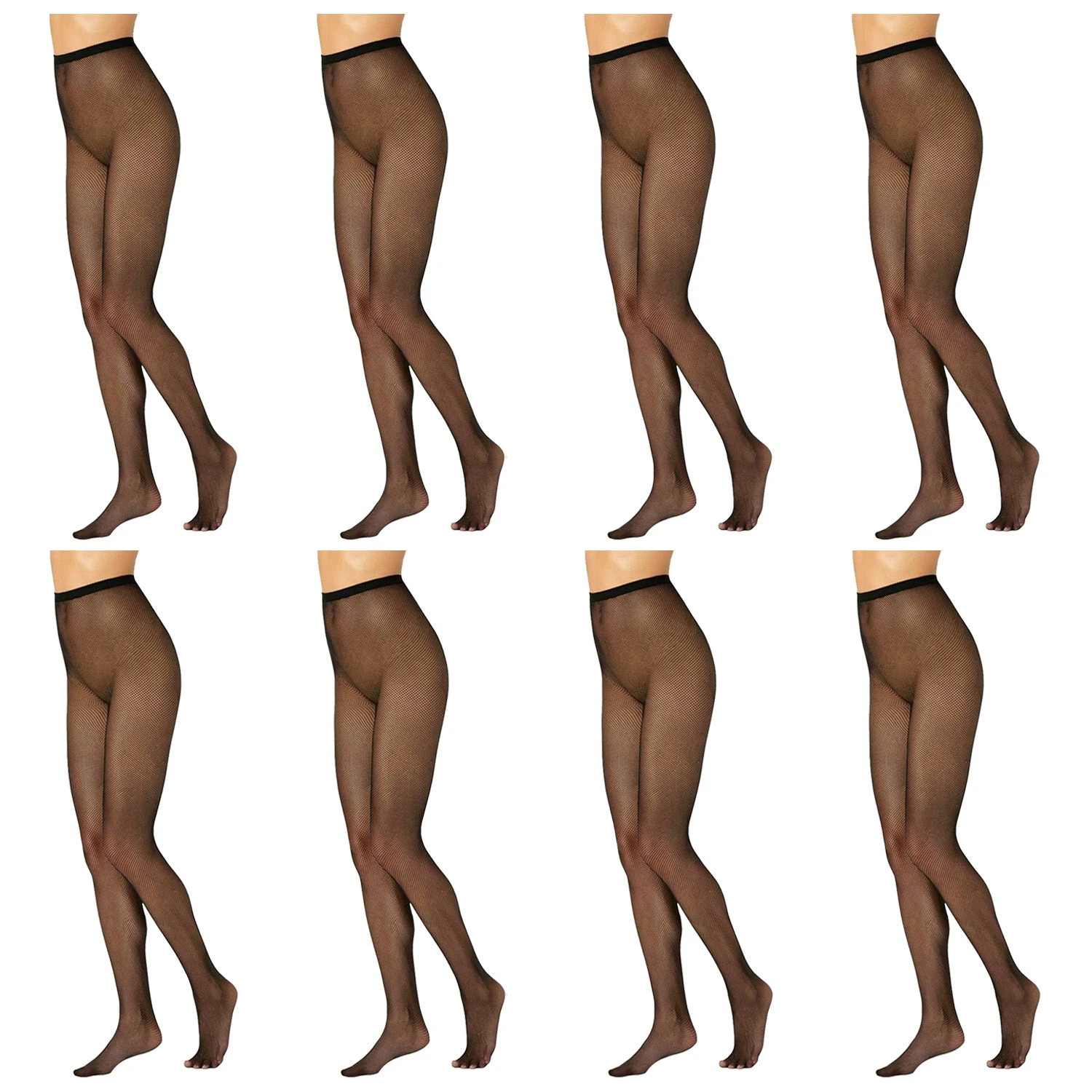 8 Pair RazzaMatazz Fashion Classic Fishnet Tights Womens Pantyhose Stockings Black H80098 Bulk