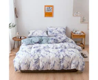 1 Set Bedspreads Skin-friendly Marble Pattern Polyester Duvet Cover with Pillowcase Bedding Comforter for Home-Blue