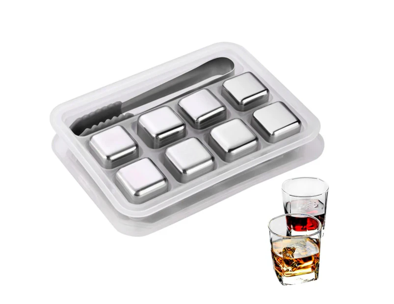 1 pieces reusable stainless steel ice cubes cooling stones for whiskey wine beer juice cool drinks