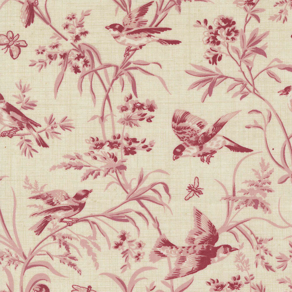 Moda Antoinette Pearl Faded Red Fabric by French General M1395011