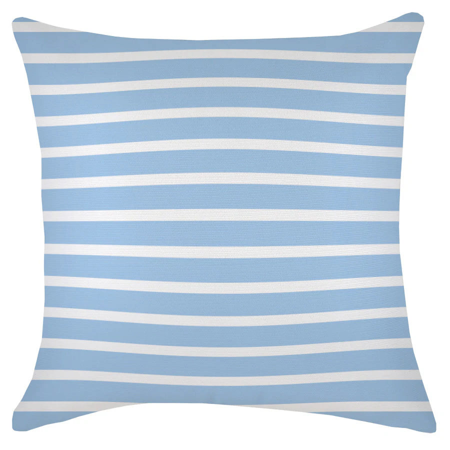 Cushion Cover-Boucle-No Piping-Hampton Stripe Pale Blue-45cm x 45cm