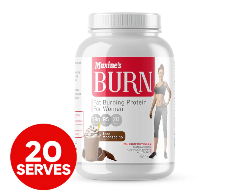 Maxine's Burn Protein Powder Iced Mochaccino 500g / 20 Serves