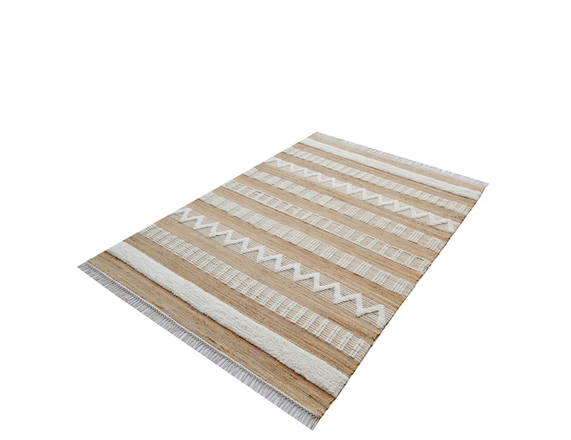 Designer Natural Jute Rug-Andes 1123-Natural/Ivory