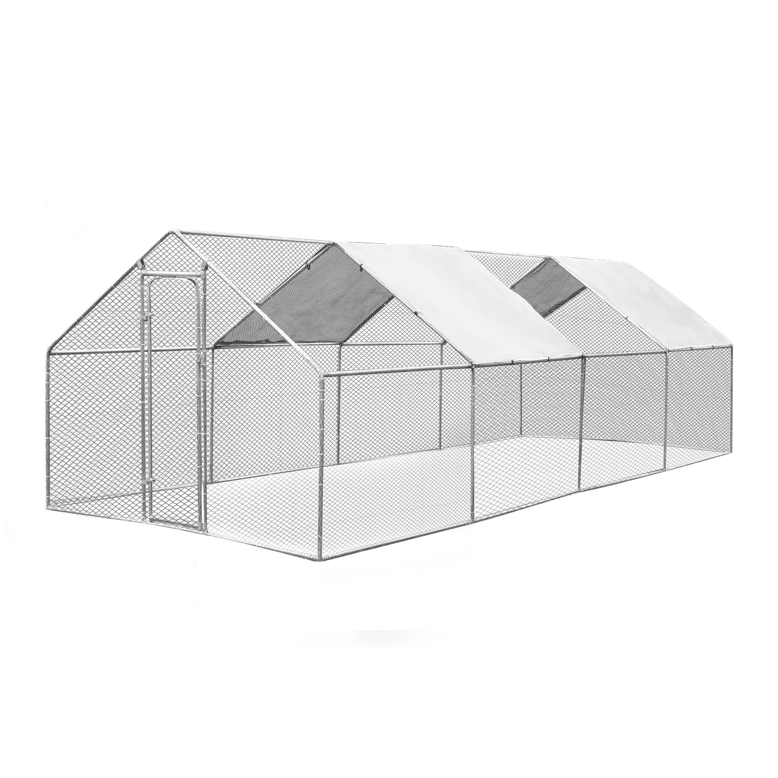 Topet Large Walk-in Pet Chicken Run Coop Rabbit Hutch Ferret Cage Hen House 300 x 800 x 195cm