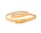 Belt Thin Style Adjustable Faux Leather Women Waist Belt for Daily Wear-Yellow