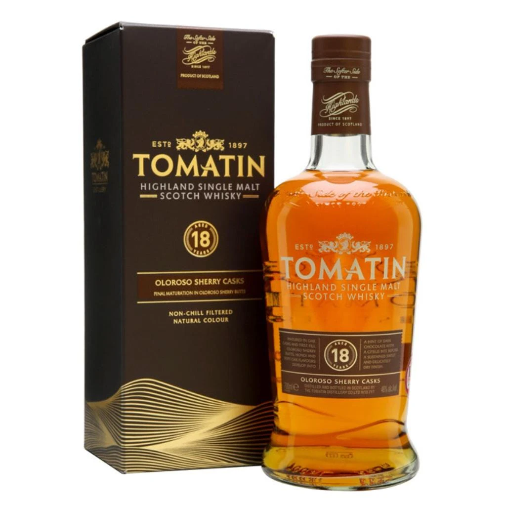 TOMATIN 18 YEAR OLD SINGLE MALT SCOTCH WHISKY 46% 700ML