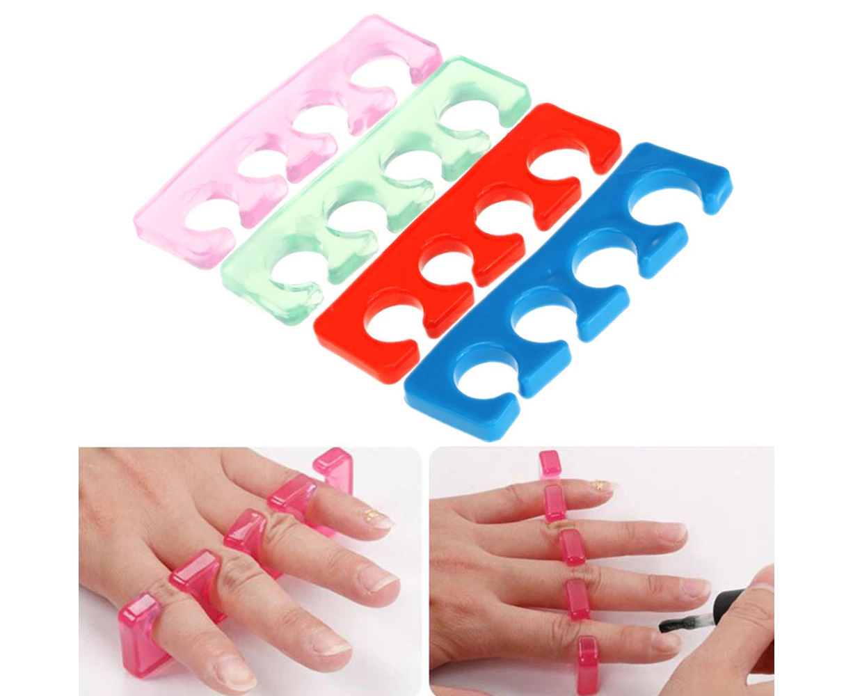 2 Pcs Silicone Soft Toe Separator Finger Spacer for Manicure Pedicure Nail Tool-Random Color