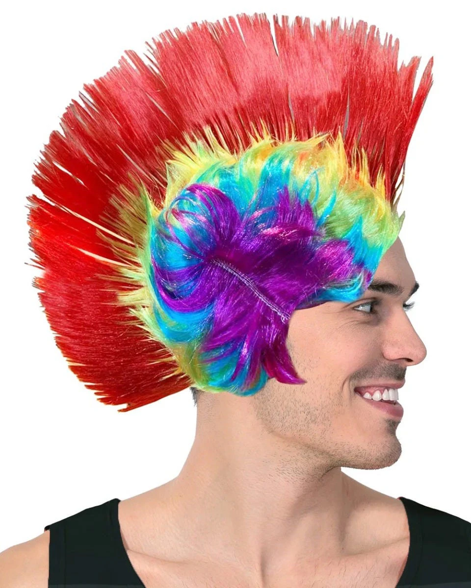 Rainbow Mohawk 80s Costume Wig