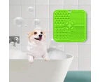 3Pcs Dog Feeding Set Silicone Pet Slow Feeder Lick Mat with Can Lids and Spoon Green