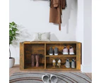 vidaXL Shoe Cabinet Smoked Oak 100x35x45 cm Engineered Wood