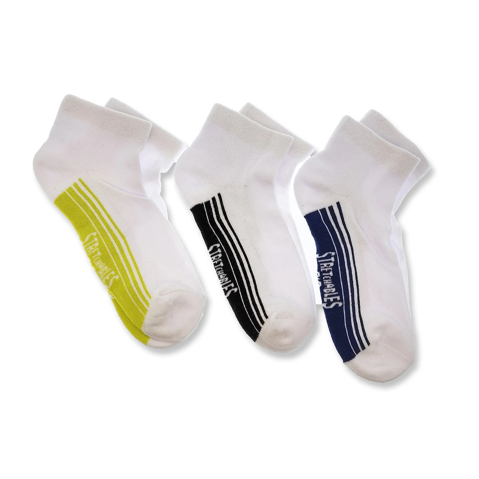 Rio 3 Pack Low Cut Cotton Rich Stretchables Cushion Mens White Socks SYHD3G