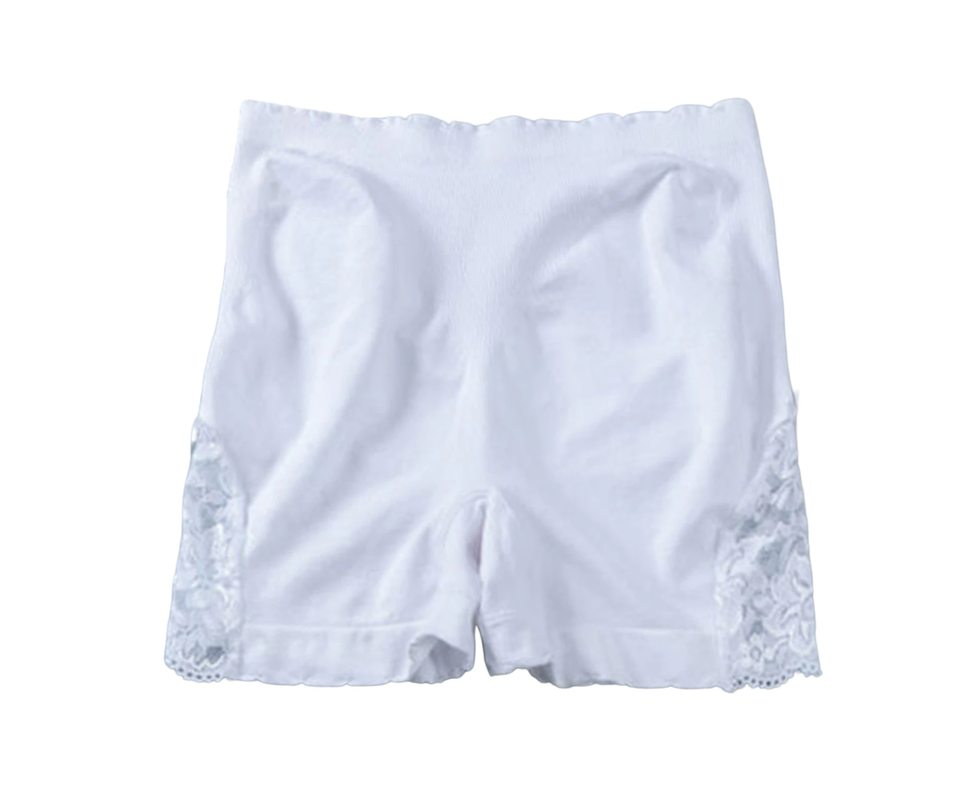 Women Shorts Lace Butt Lift Female Korean Style Anti-Exposure Safety Pants for Daily Wear-White