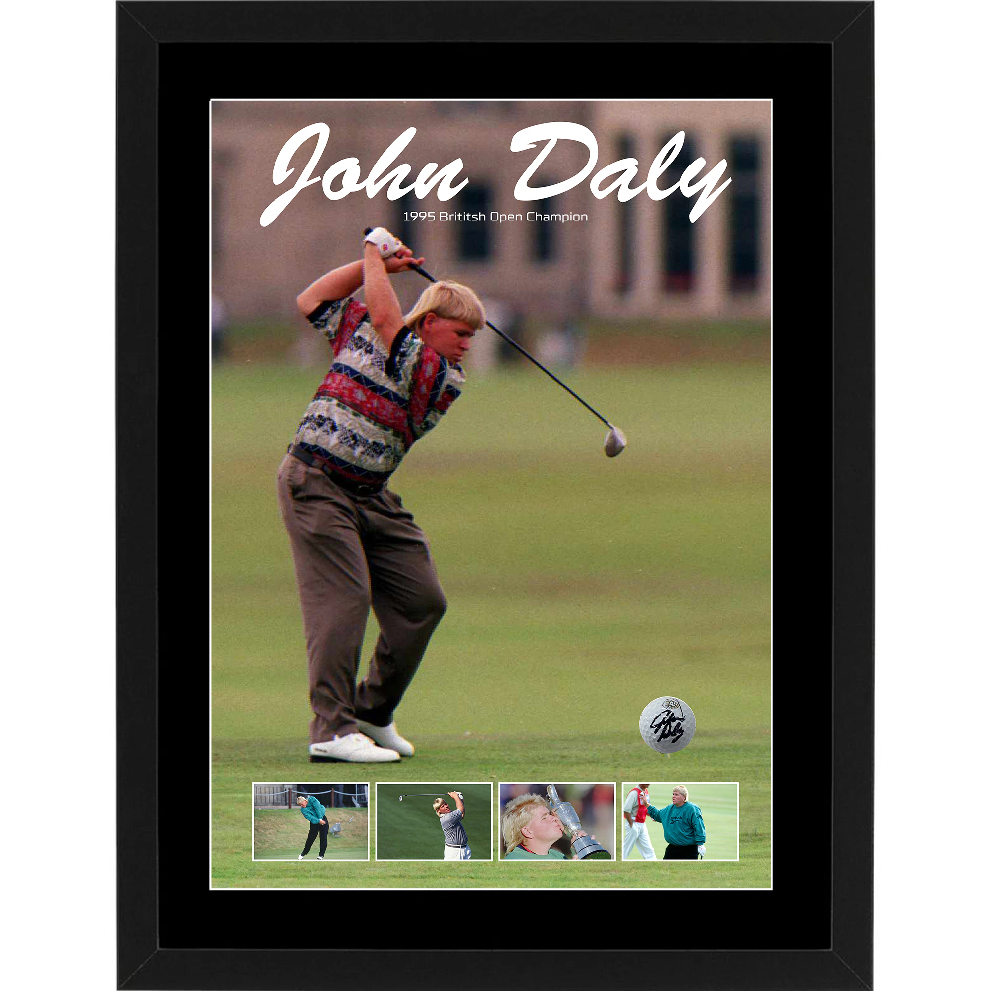 Golf - John Daly Signed & Framed Golf Ball (Beckett Hologram)