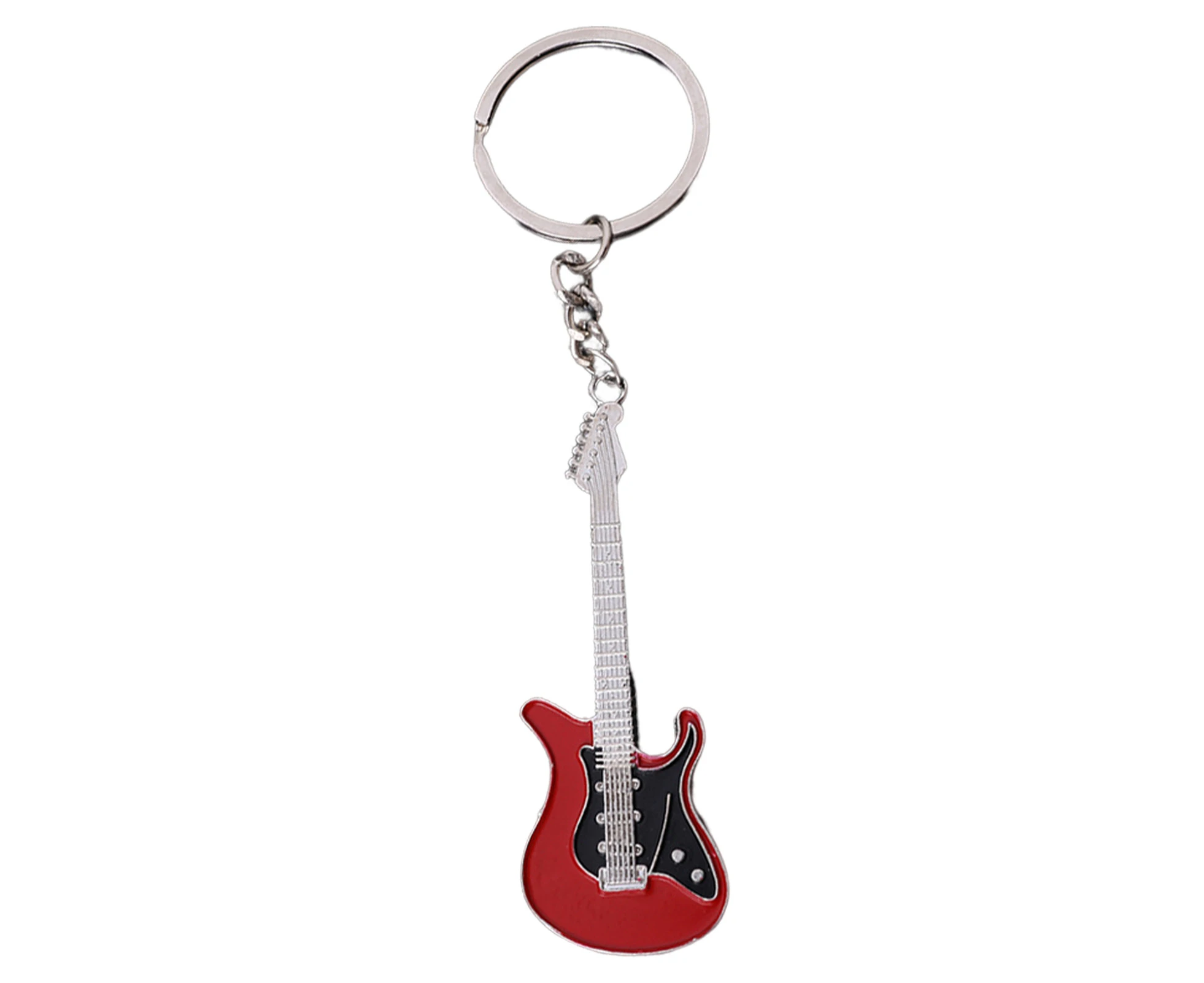 Guitar Keychain Portable Multipurpose Multi-colors Gifts Heavy Duty Backpack Ornament Metal Climbing Bag Guitar Bass Key Ring Pendant for Outdoor