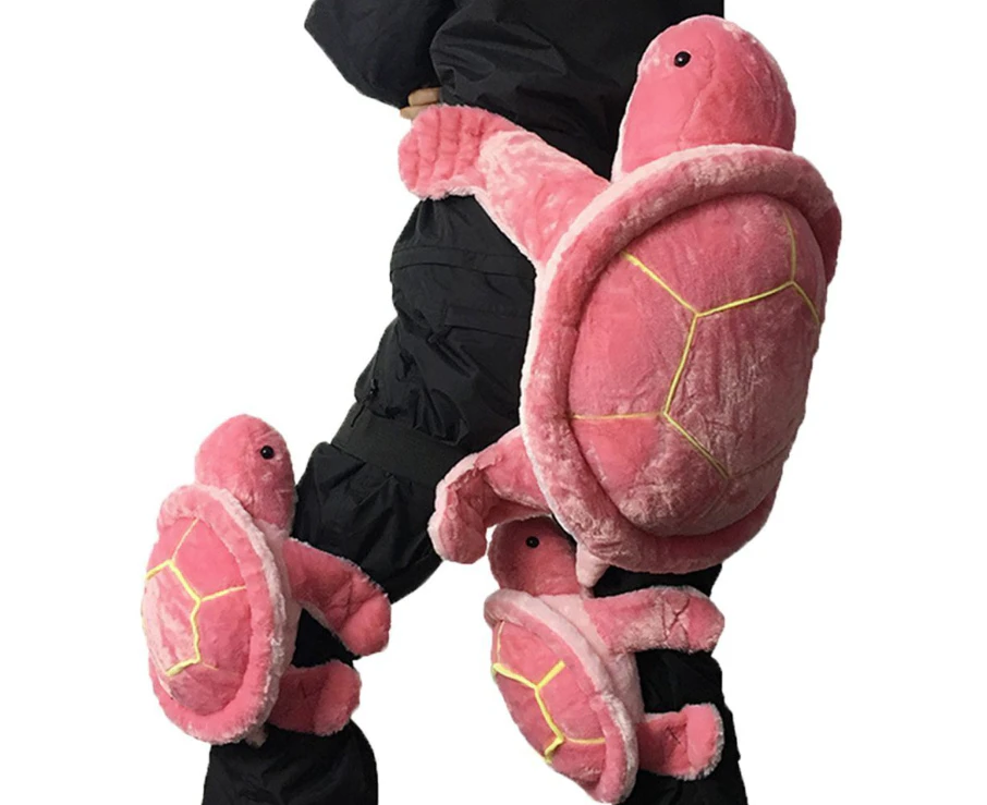 Susliving Snowboarding Sport Knee Support Pink Turtle Hip Protector-Adult