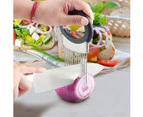 Vegetable Chopper, All-In-One Stainless Steel Onion Holder, Odor Remover & Chopper & Cutter