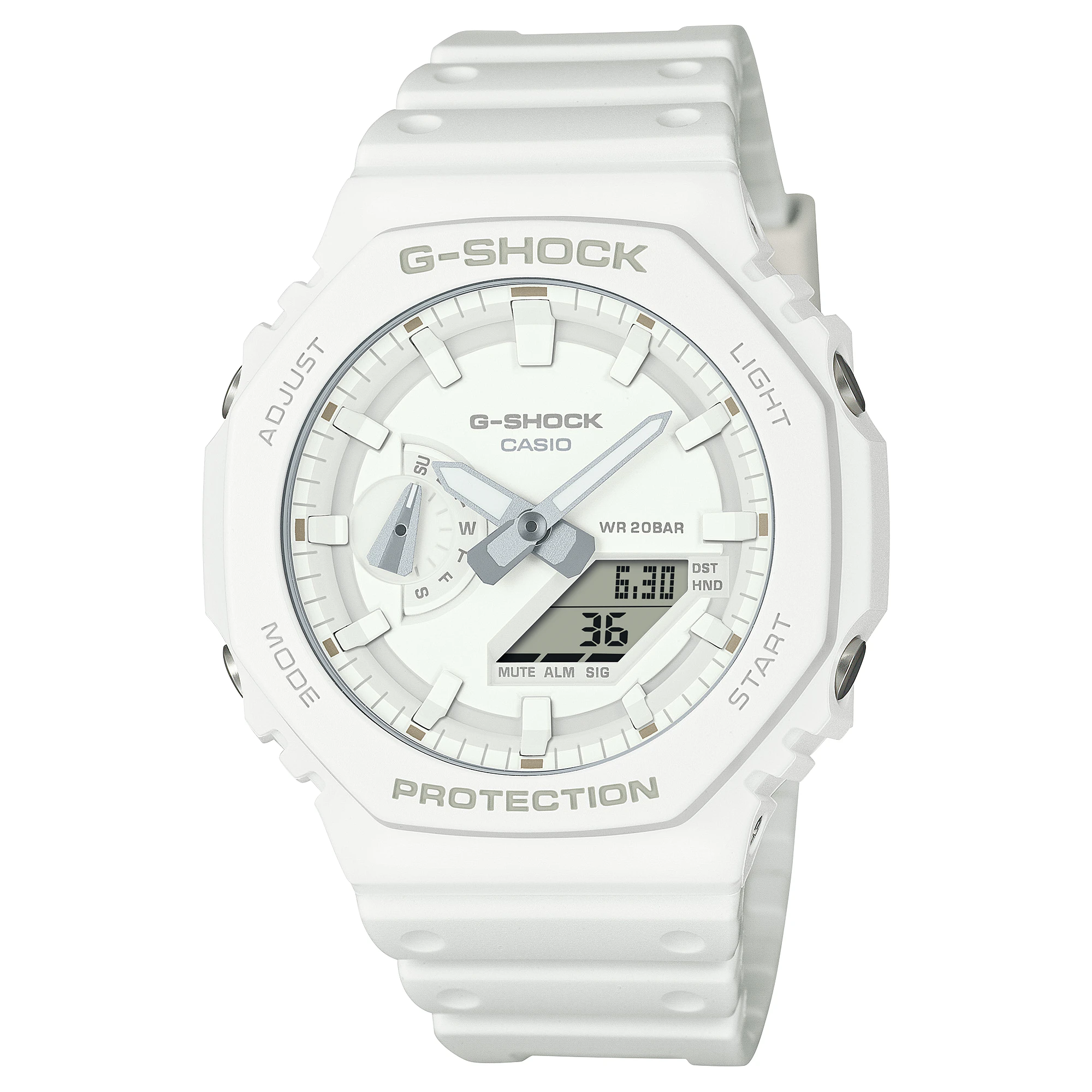 G-Shock CasiOak All White Watch GA2100-7A7