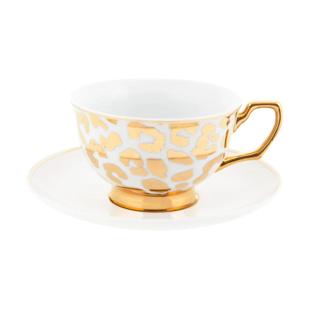 Cristina Re | Teacup & Saucer - Louis Leopard Gold