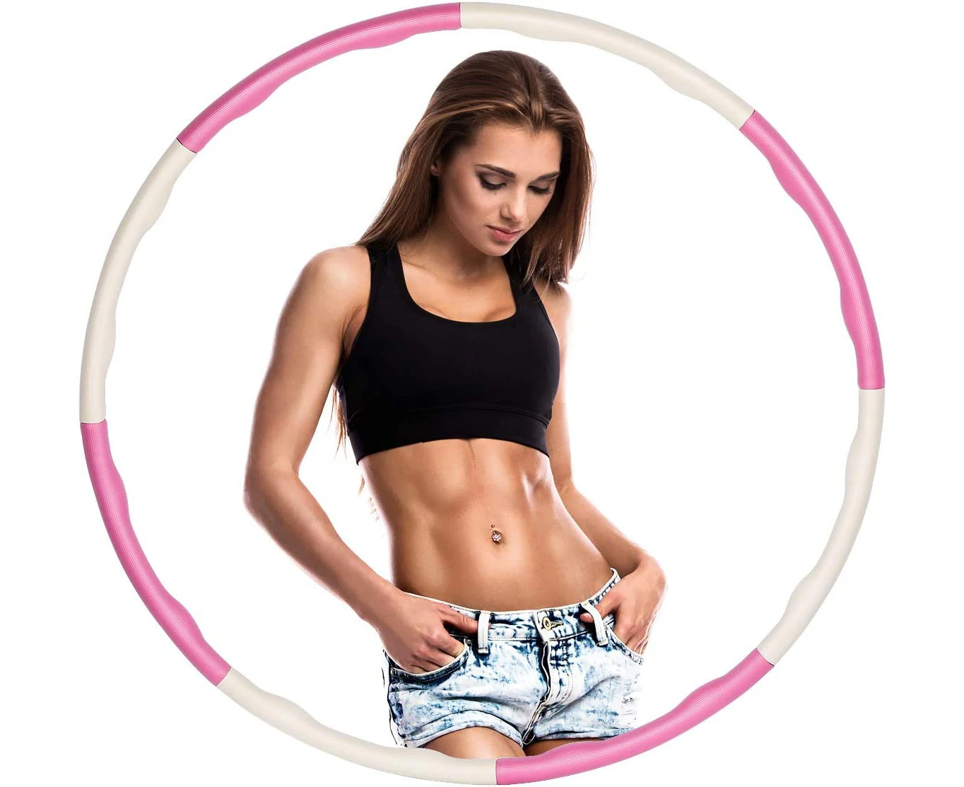 Fitness Hula Hoop for Weight Reduction, Hula Hoops Adults & Children, Tires with Foam From 0.75 To 1.0kg Adjustable Hula Hoops for Fitness