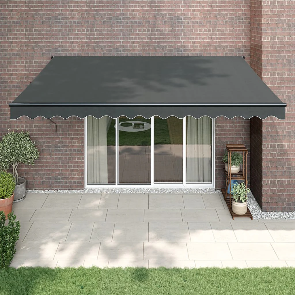 vidaXL Retractable Awning Anthracite 4x3 m Fabric and Aluminium