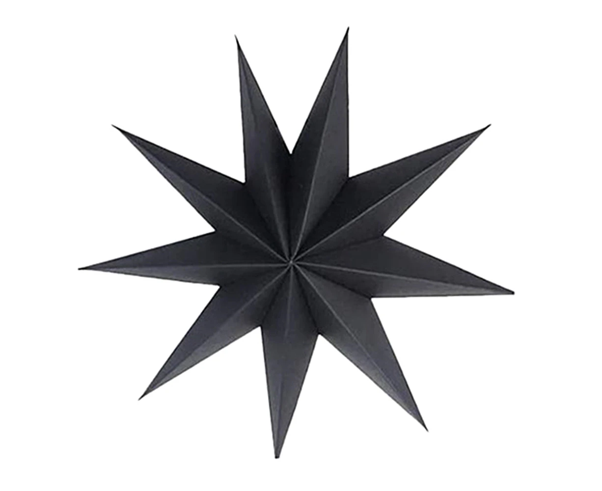 Christmas Nine-Pointed Star Xmas Party Hanging Ornament Birthday Wedding Decor - Black