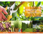 Garden shears, bypass pruning shears, garden pruning tools with stainless steel blades and springs for garden garden hedges and stems