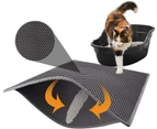 Cat Litter Mat Cat Litter Mat, Cat Litter Tray, Mat Honeycomb Design Cat Litter Mat, Waterproof Double Layer -  Black